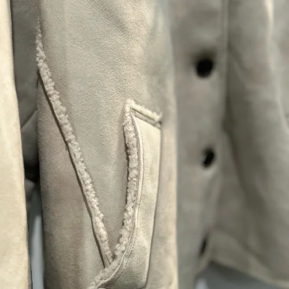 J. Crew Collection Shearling Jacket in Cream Ivory Cropped Fit NEW Sz. XL $1250